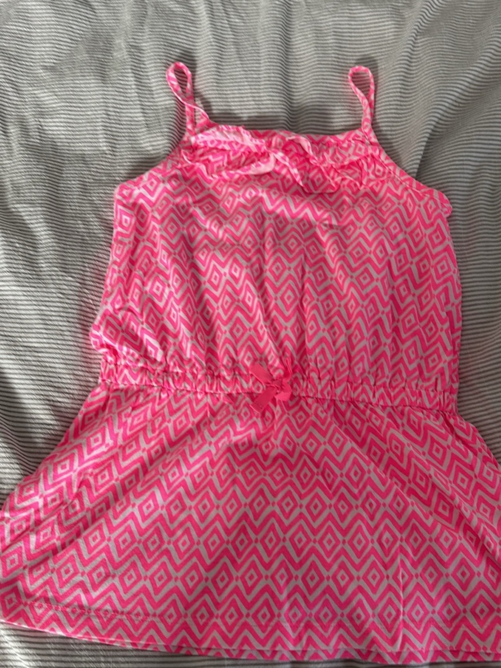 Carter's Neon Pink Geometric Print Spaghetti Strap Tank